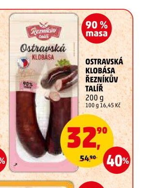 Ostravská klobása Řezníkův talíř