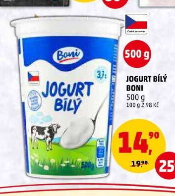 Jogurt bílý Boni
