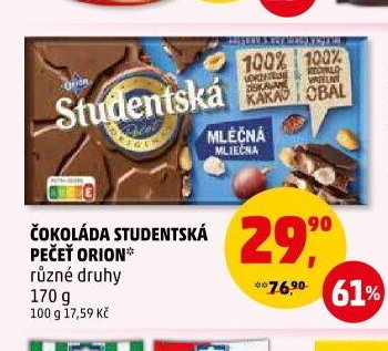 Čokoláda Studentská pečeť Orion