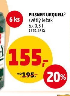 Pilsner Urquell světlý ležák 6x 0,5 l