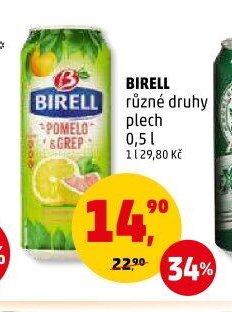 Birell různé druhy plech 0,5 l