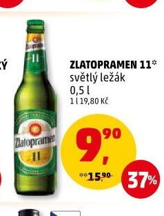 Zlatopramen 11 světlý ležák 0,5 l