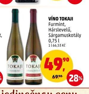 Víno Tokaji Furmint, Hárslevelű, Sárgamuskotály 0,75 l