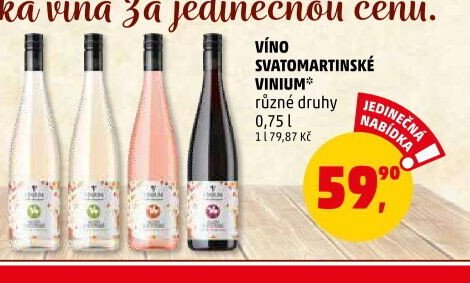 Víno Svatomartinské Vinium různé druhy 0,75 l