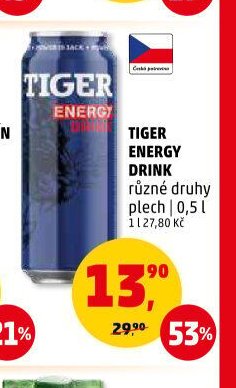 TIGER ENERGY DRINK různé druhy