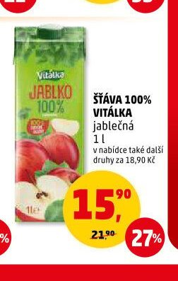 ŠŤÁVA 100% VITÁLKA jablečná