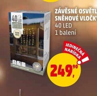 ZÁVĚSNÉ OSVĚTLENÍ SNĚHOVÉ VLOČKY