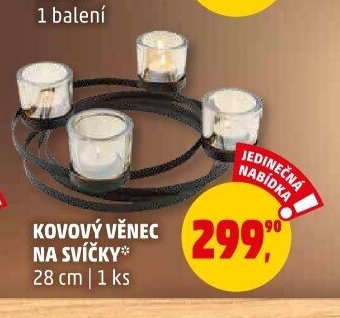 KOVOVÝ VĚNEC NA SVÍČKY