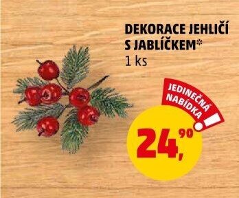 DEKORACE JEHLIČÍ S JABLÍČKEM
