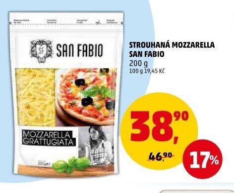 Strouhaná mozzarella San Fabio