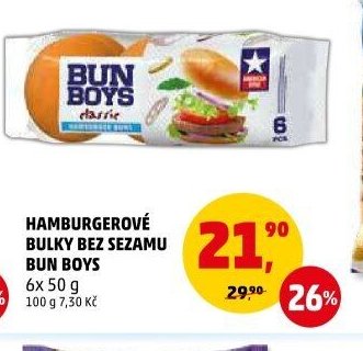Hamburgerové bulky bez sezamu Bun Boys