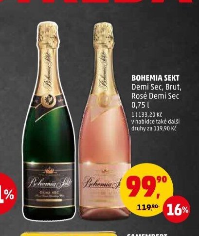 BOHEMIA SEKT Demi Sec, Brut, Rosé Demi Sec 0,75 l
