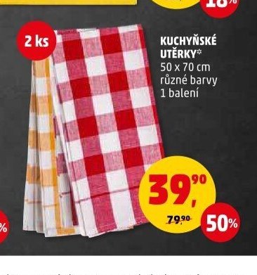 KUCHYŇSKÉ UTĚRKY 50 x 70 cm různé barvy
