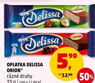 Oplatky celomáčené Delissa Orion