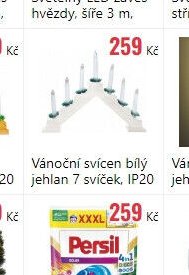 Vánoční svícen bílý jehlan 7 svíček, IP20