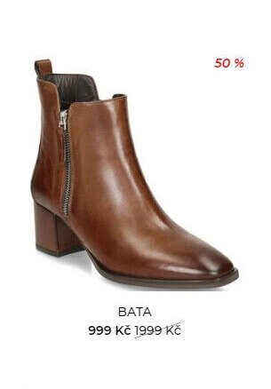 Bata hnědé kožené kotníkové boty