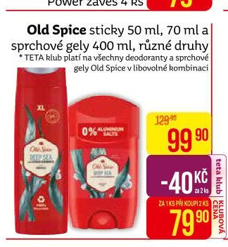Old Spice sticky 50 ml, 70 ml a sprchové gely 400 ml, různé druhy