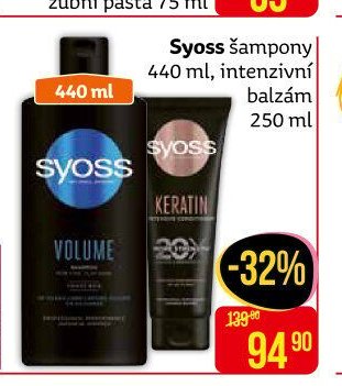 Syoss šampony 440 ml, intenzivní balzám 250 ml