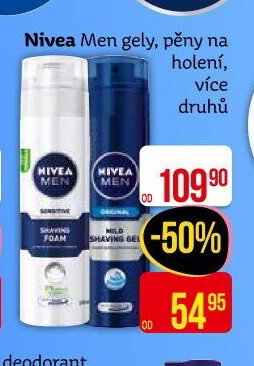 Nivea Men gely, pěny na holení, různé druhy