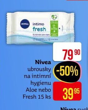 Nivea ubrousky na intimní hygienu Aloe nebo Fresh 15 ks