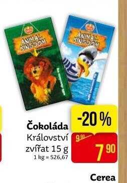Čokoláda Království zvířat 15 g