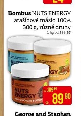 Bombus NUTS ENERGY arašídové máslo 100% 300 g