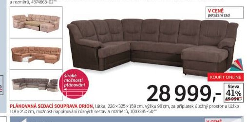 Plánovaná sedací souprava Orion