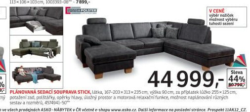 Plánovaná sedací souprava STICK