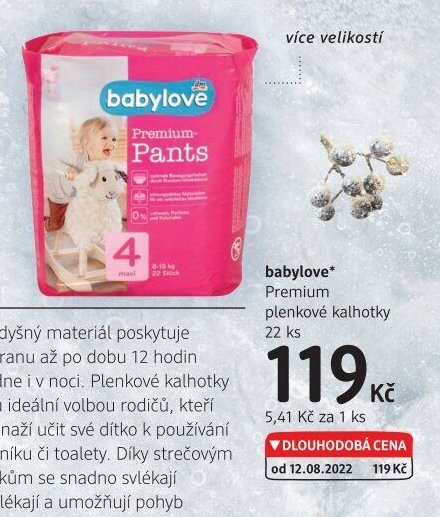 babylove Premium plenkové kalhotky 22 ks