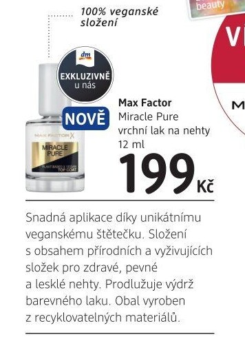 Lak na nehty vrchní Miracle Pure Max Factor