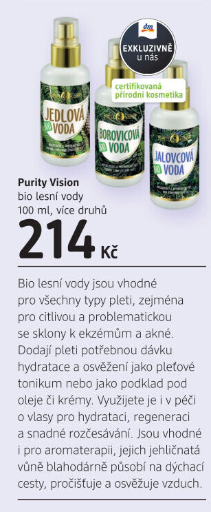 Lesní vody bio Purity Vision