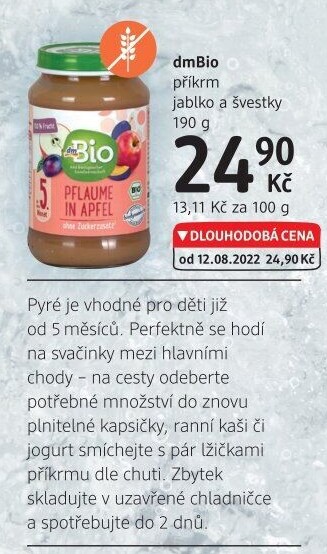Příkrm ovocný dm Bio