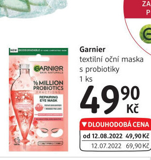Textilní pleťová maska oční Garnier