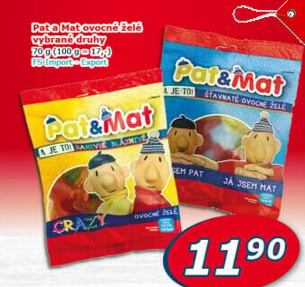 Bonbony želé ovocné Pat a Mat
