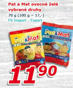 Bonbony želé ovocné Pat a Mat