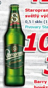Pivo světlé výčepní 10° Smíchov Staropramen