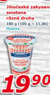 Smetana zakysaná Jihočeská Madeta