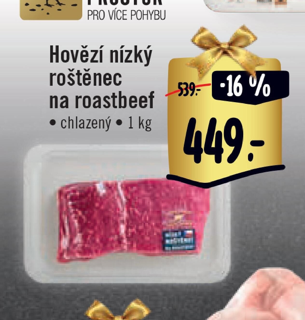 Hovězí nízký roštěnec na roastbeef