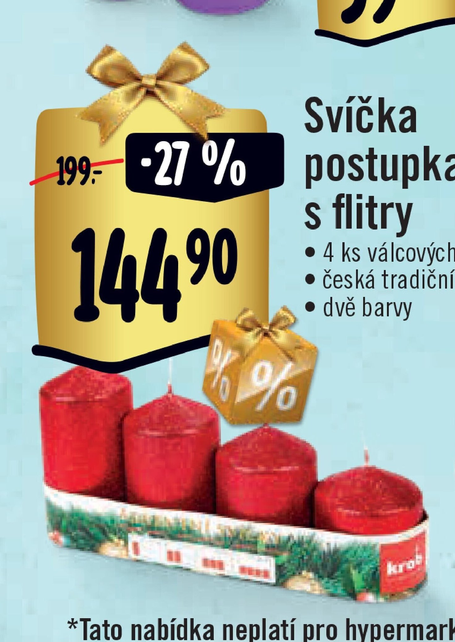 Svíčka postupka s flitry