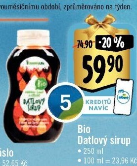 Datlový sirup bio Country Life