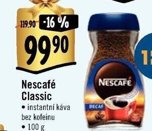 Instantní káva bez kofeinu Nescafé Classic