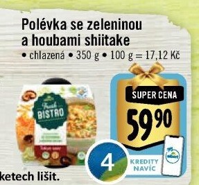 Polévka se zeleninou a houbami shiitake Albert Fresh Bistro