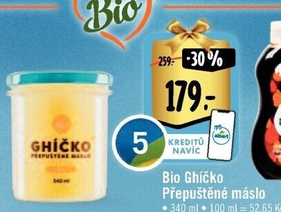 Přepuštěné máslo bio Ghí