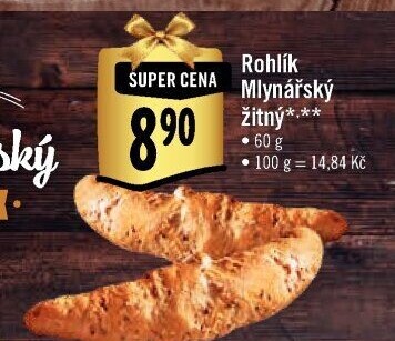 Rohlík Mlynářský žitný Albert