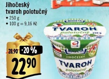 Tvaroh polotučný Jihočeský Madeta