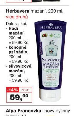 Herbavera mazání