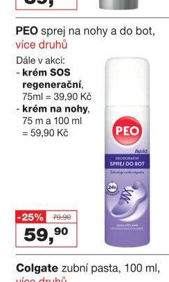PEO sprej na nohy