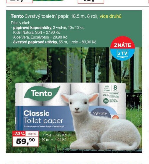 Tento 3vrstvý toaletní papír