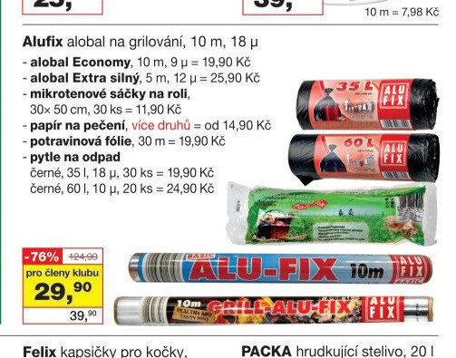 Alufix alobal, sáčky, papír na pečení