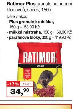 Ratimor Plus granule na hubení hlodavců, sáček, 150 g